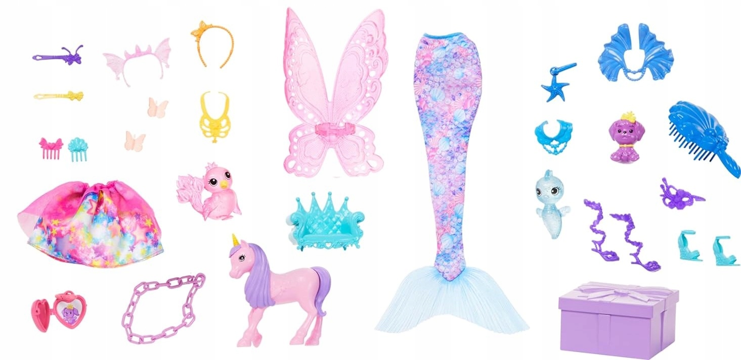 Адвент-календарь Barbie Dreamtopia, кукла 3 в 1 и 24 аксессуара, от 4 лет — фото 2