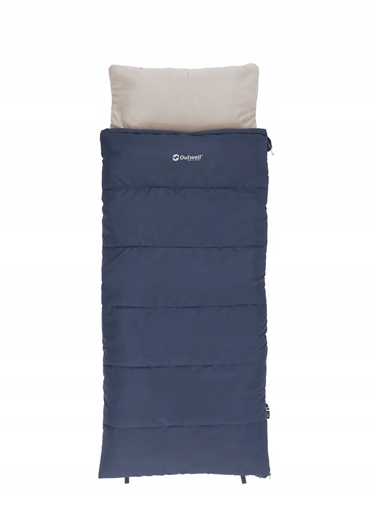Spací pytel pro dítě Outwell Contour Junior (140 cm) šedý/deep blue Levý