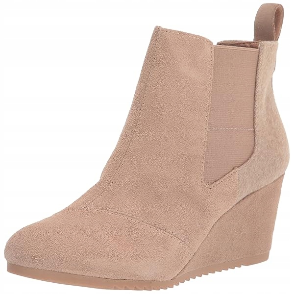 Toms Dámské Kotníkové Boty Na Klínku S Béžovou Kůží 38,5 Jtg