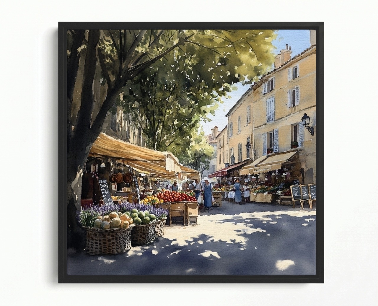 Obraz Rám American Box Akvarel Francúzsko Provence Targovisko Námestie 60x60