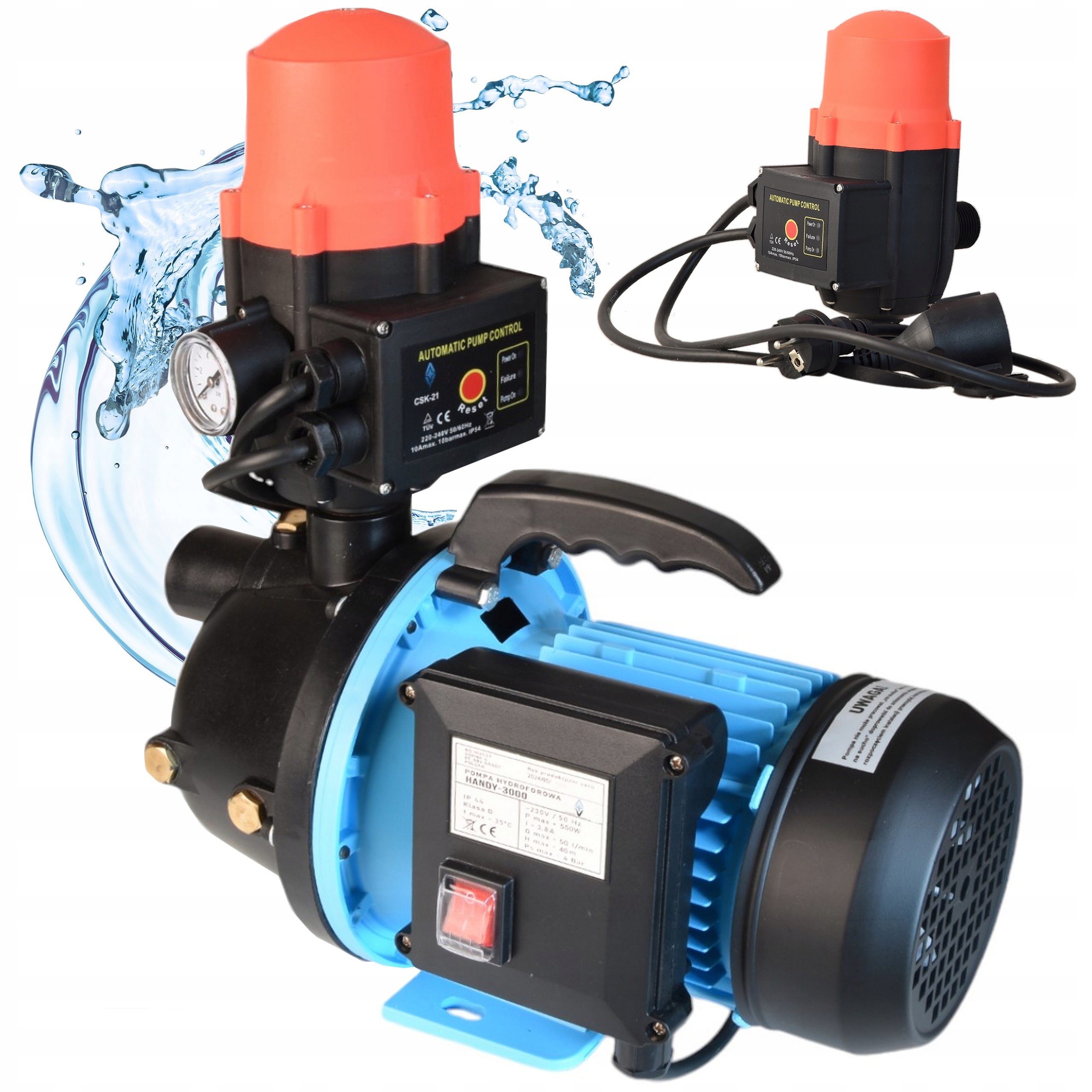 Hydrofor Beznádrže Prenosná hydroforová pumpa Vypínač Brio 3000 l/h