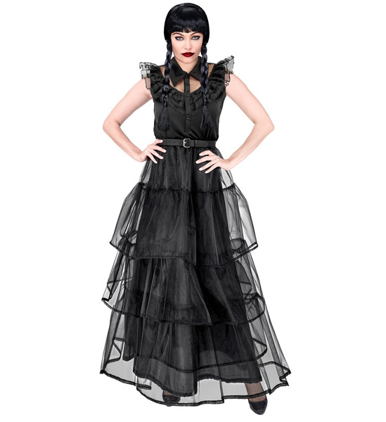 Kostým Královna Noci Šaty Ples Černý Tyl Halloween XXL