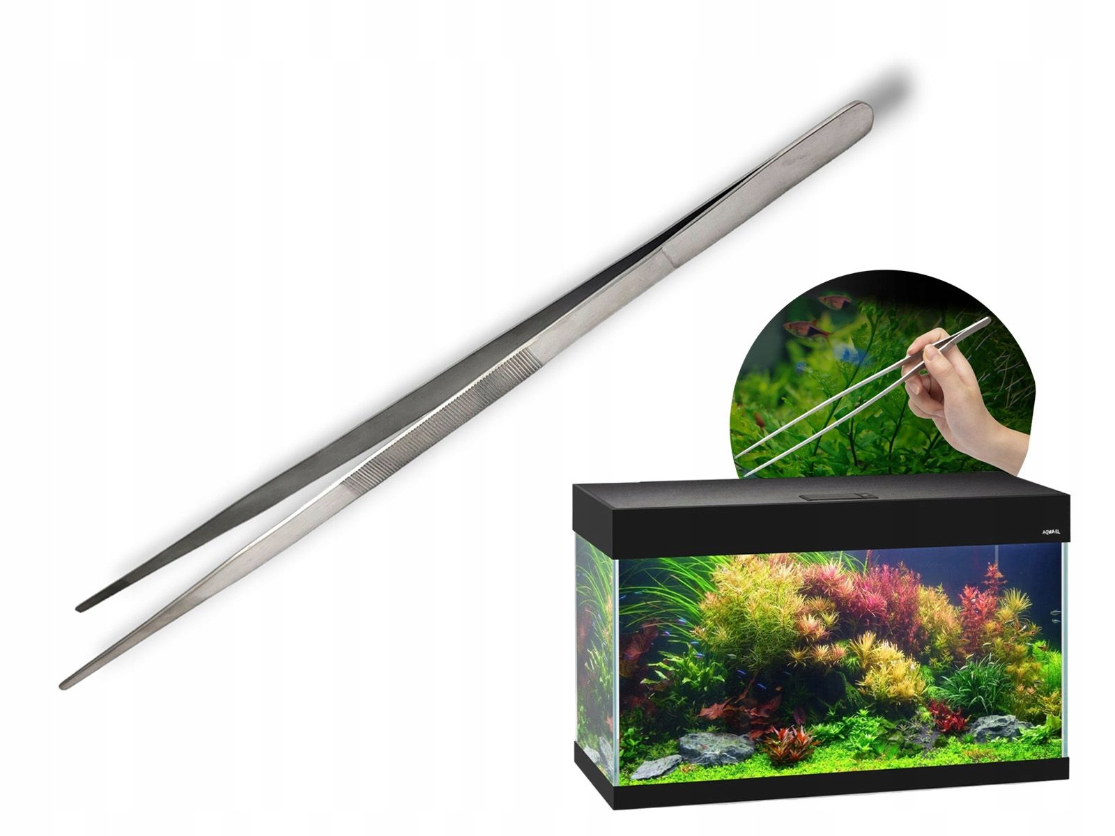 Levně Akvarijní pinzeta pro manipulaci s akváriem 50cm Extra Dlouhá Hard Grip