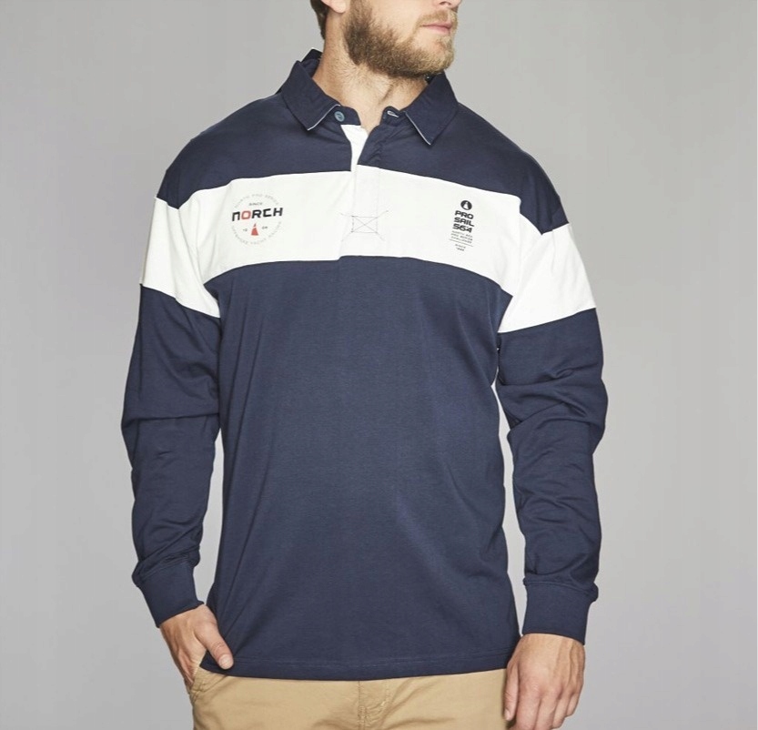 North 56Denim Velké Polokošile s dlouhým rukávem 8XL, obvod 190 cm