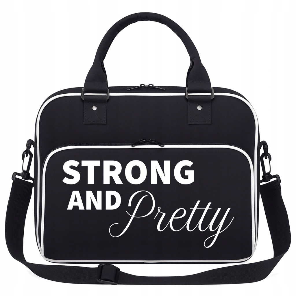 Torba Czarna Strong And Pretty Pojemna Na Siłownię Trening Fitness Pilates