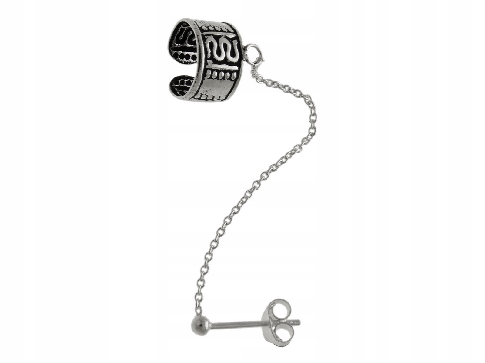 NAUSZNICA Z ŁAŃCUSZKIEM ZACISK ORIENTALNY WZÓR EAR CUFF kn176