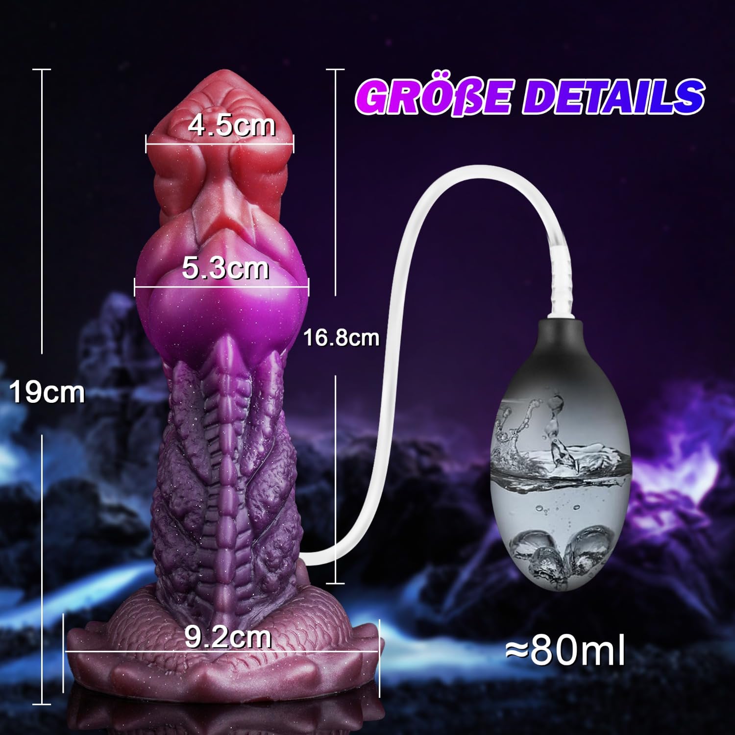 SPRITZ MONSTER Dildo 19cm Silikon Drachendildo z Przyssawką — miniatura 6