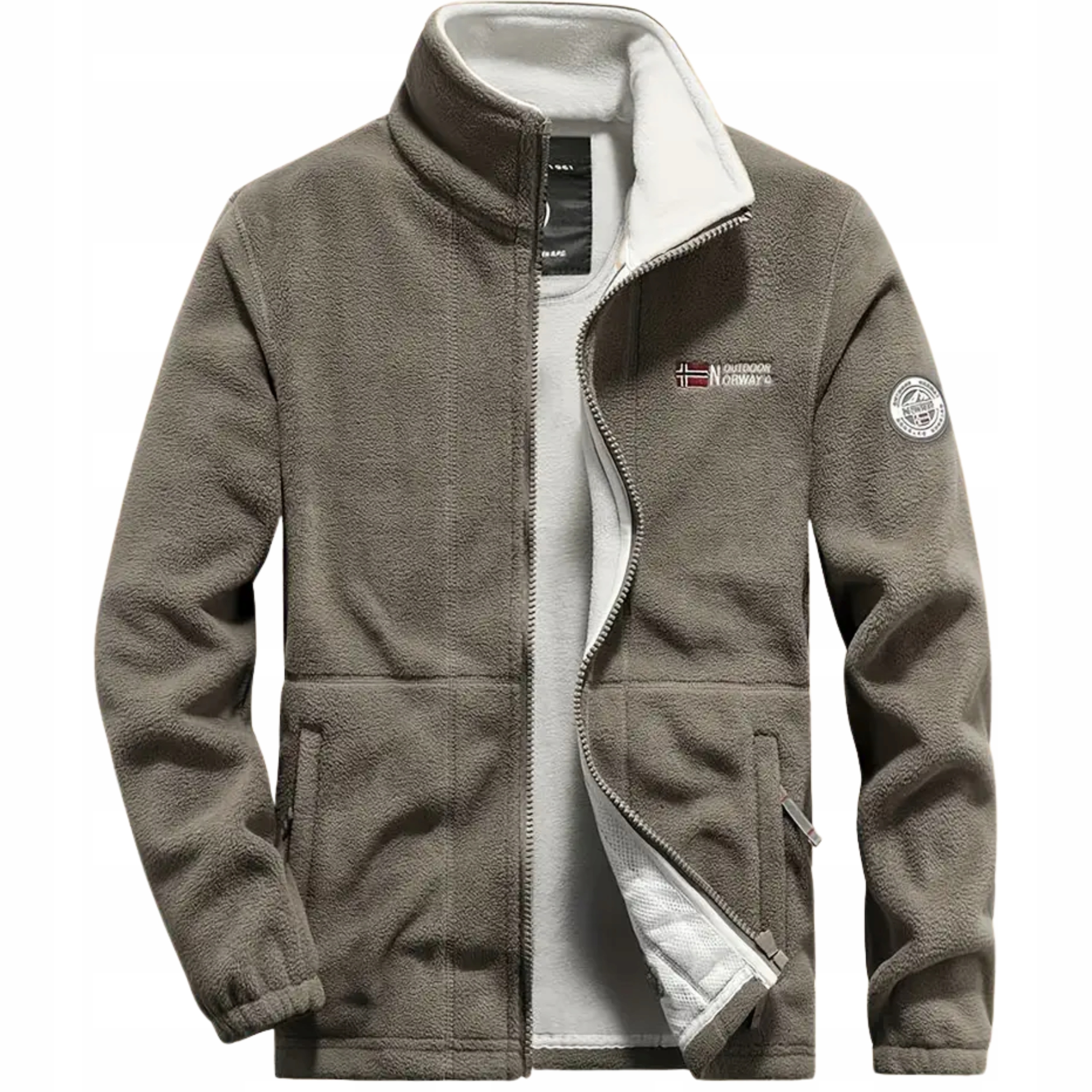 Polar męski rozpinany sportowy turystyczny ze stójką ciepła jesienna bluza