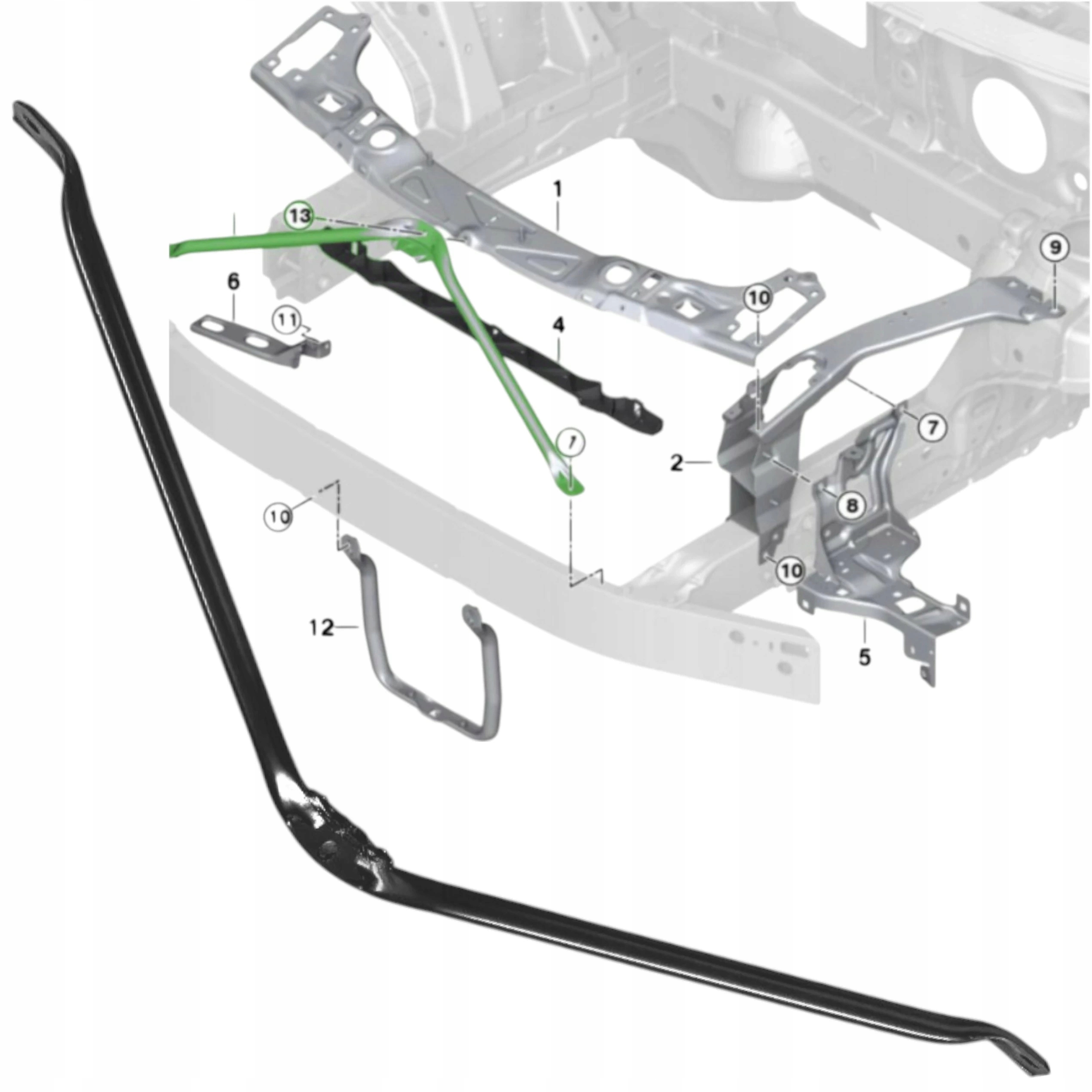 Držák V pás přední výztuha Bmw F48 F39 F45 F46 51647434549