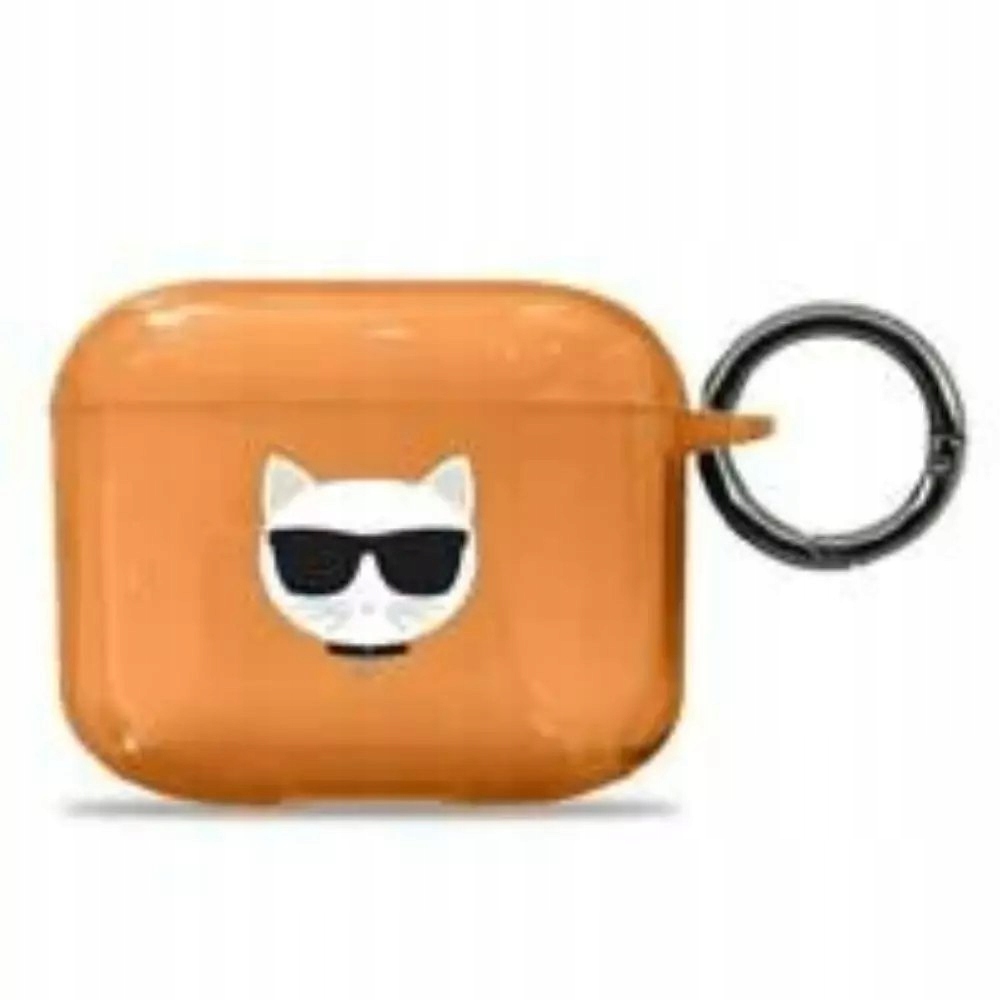 Etui Karl Lagerfeld Choupette na AirPods 3 pomarańczowe Karl Lagerfeld