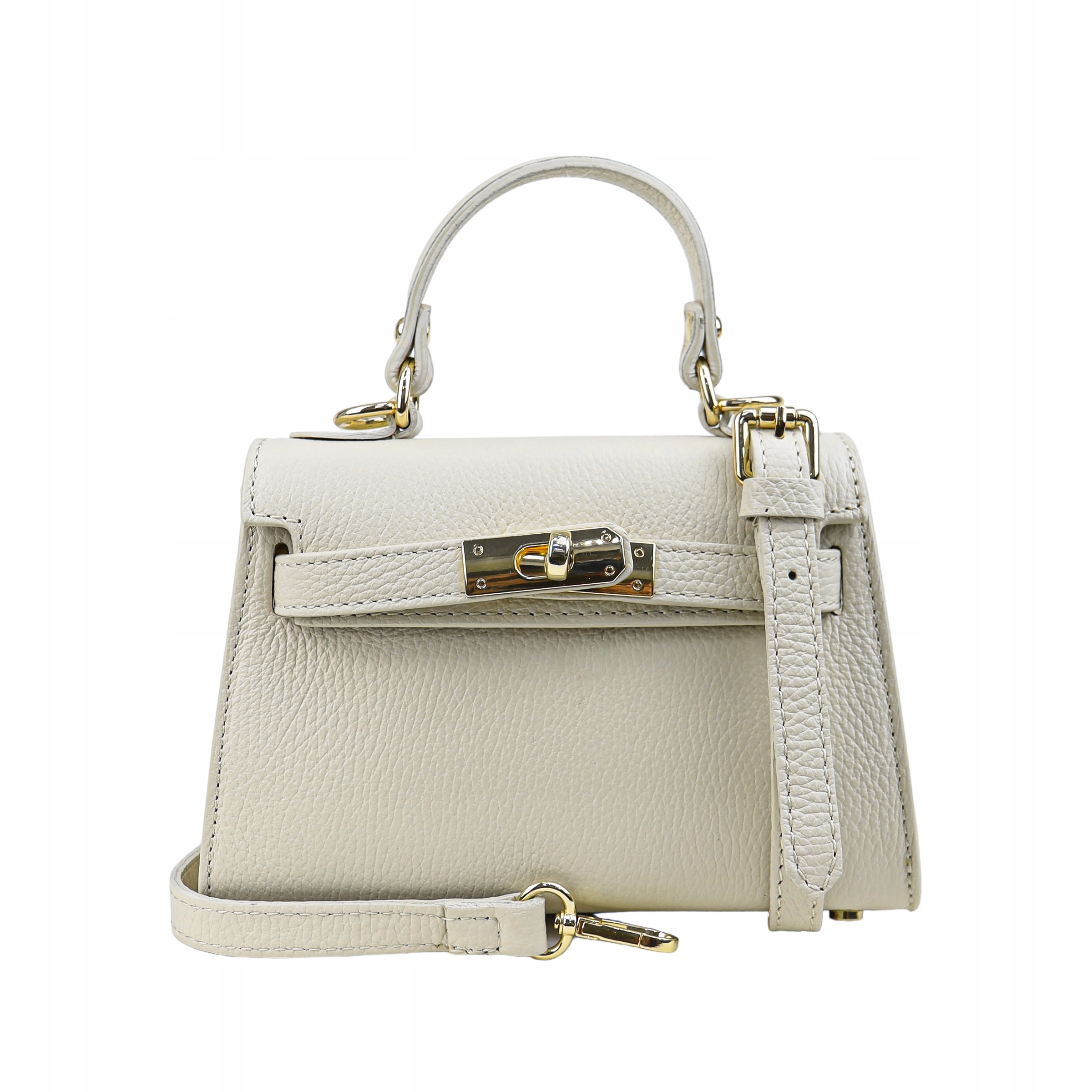 Torebka Damska Kuferek, licowa skóra Emily Ecru Marka inna