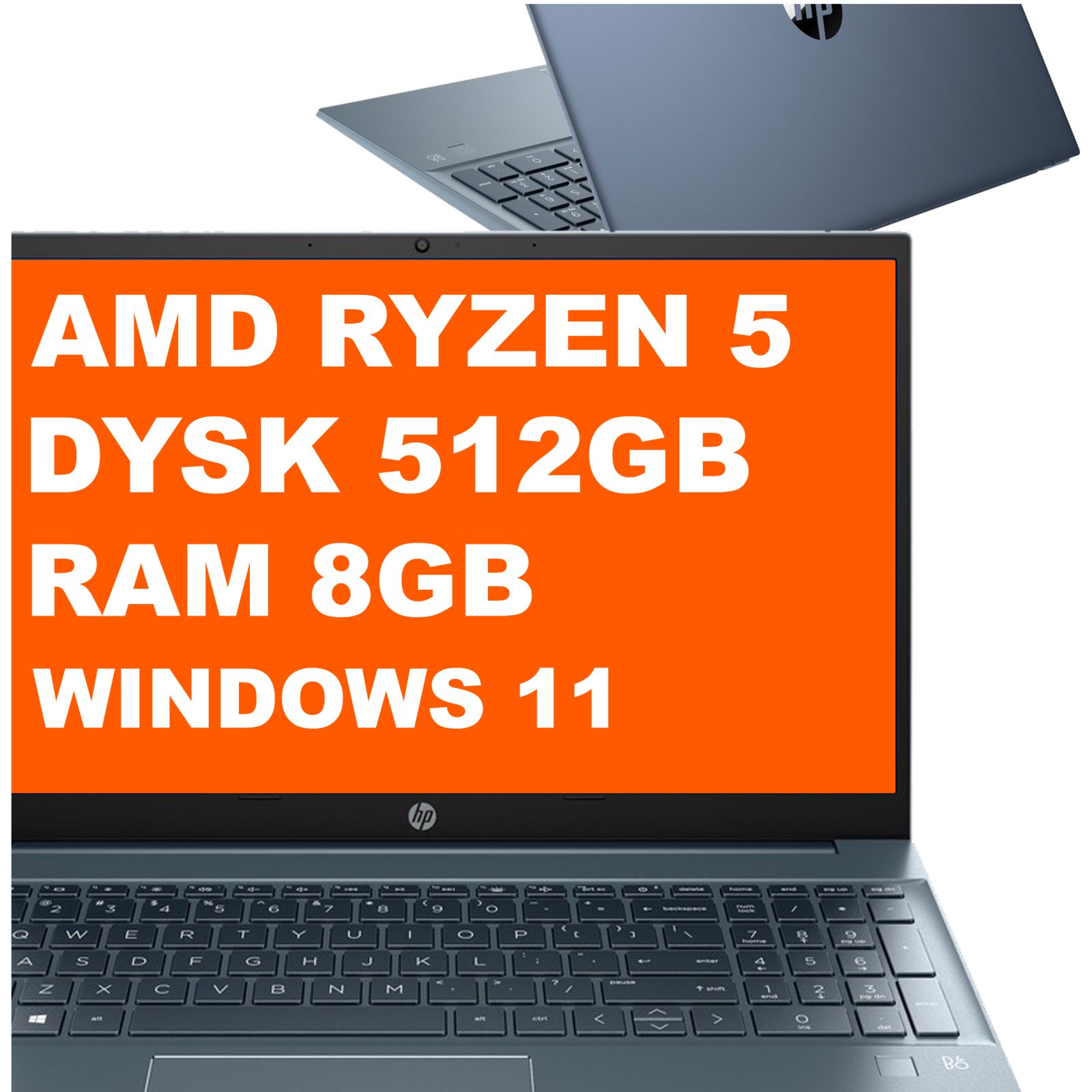 Notebook Hp Pavilion 15-eh Ryzen 5 8GB 512GB Radeon FullHD Win 11 Modrý