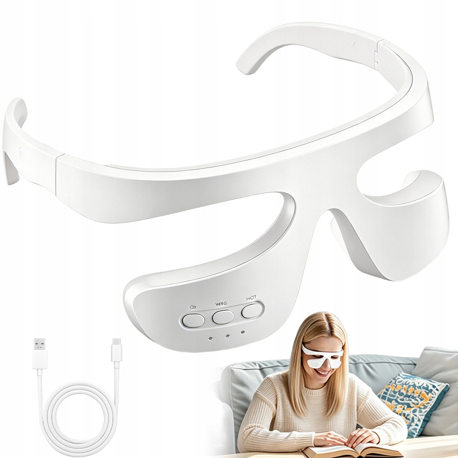 Masážní Přístroj Na Oči S Červeným Světlem 3D Fit Mikroprad Redukce Otoků