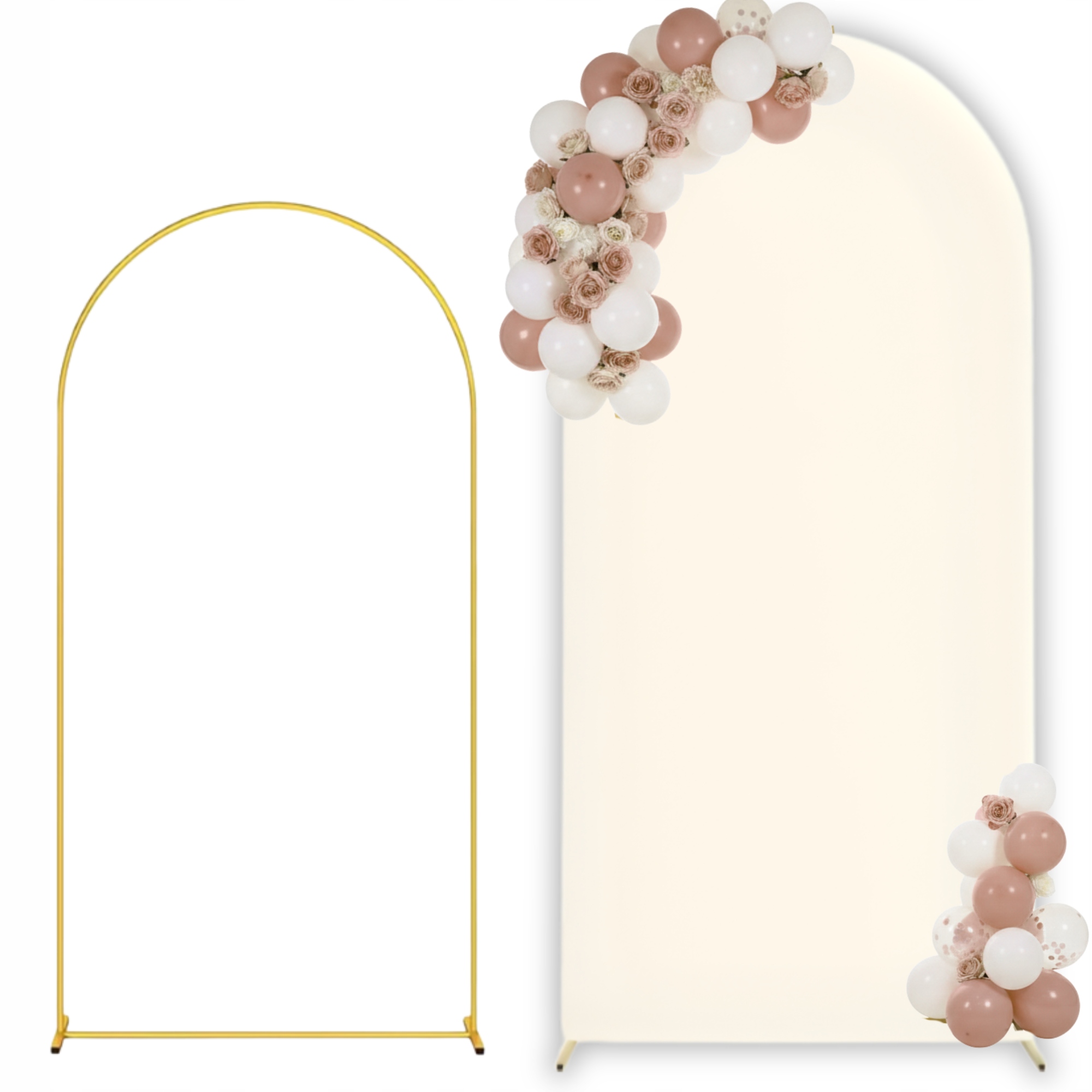 Set Stojan Na Balóny Rám 2M Zlatý Potah Béžový Na Svatba Pozadí Sezení