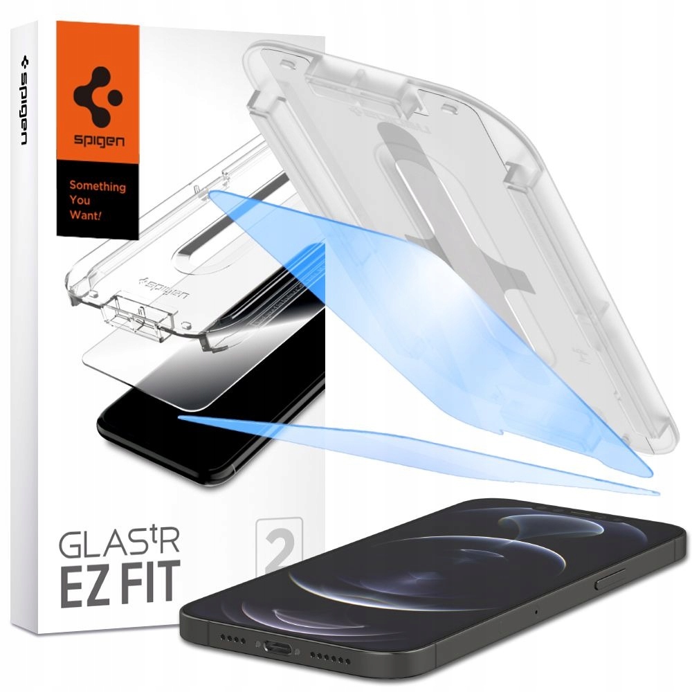 

Szkło Spigen do iPhone 12 Pro Max, Glas.tR Ez Blue