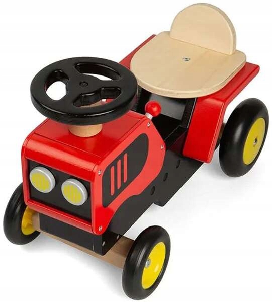 Drewniany Traktor Klakson Ruchoma dźwignia zmiany biegów 18-36 msc Bigjigs