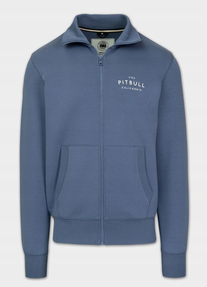 Męska Bluza Rozpinana Pitbull Sampson Codzienna na Zamek ze Stójką Gładka