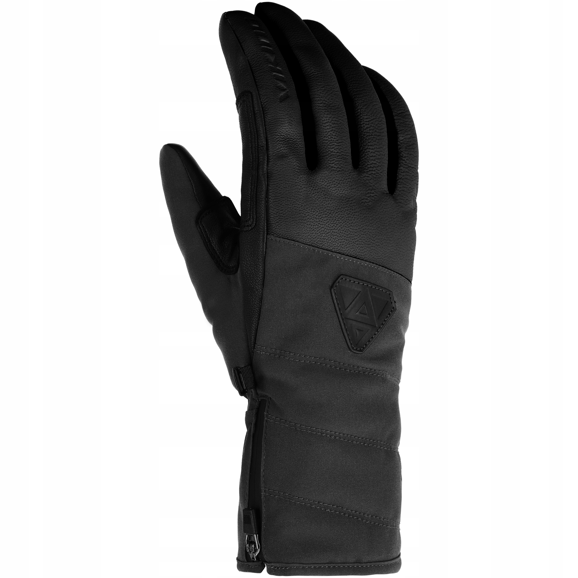 Dámské lyžařské rukavice Viking Norvika Pro černé s kůží, velikost vel.