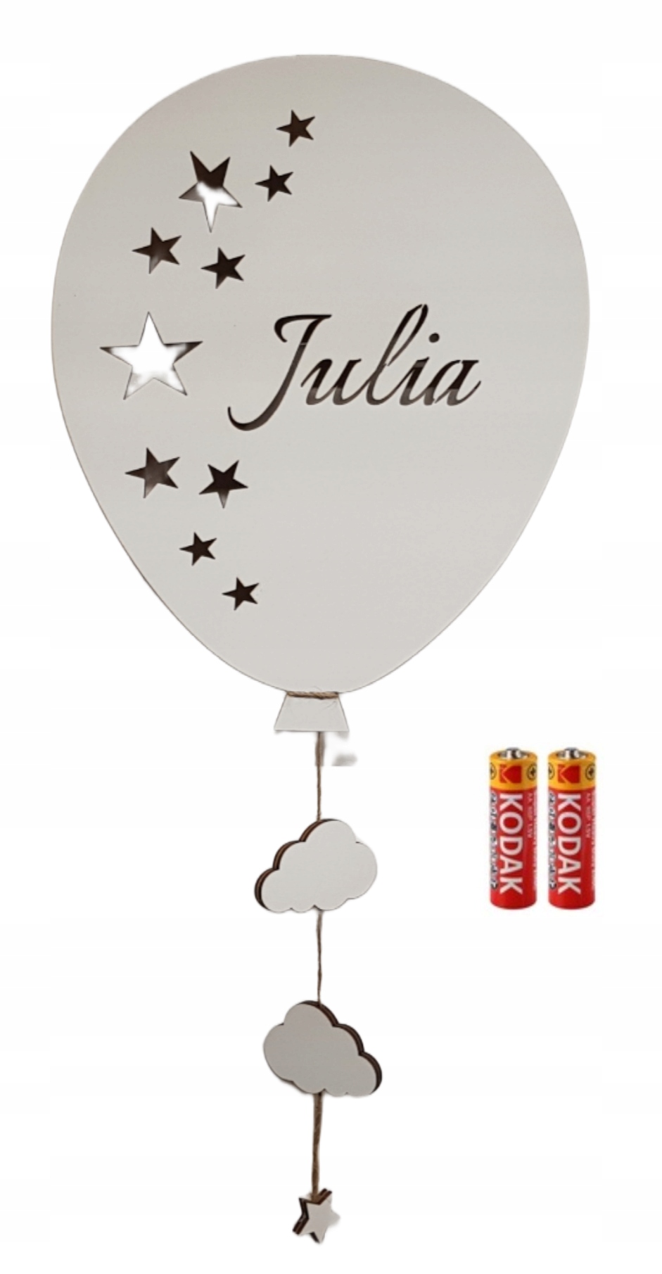 LAMPKA BALON nocna LED Z IMIENIEM KOLORY baterie