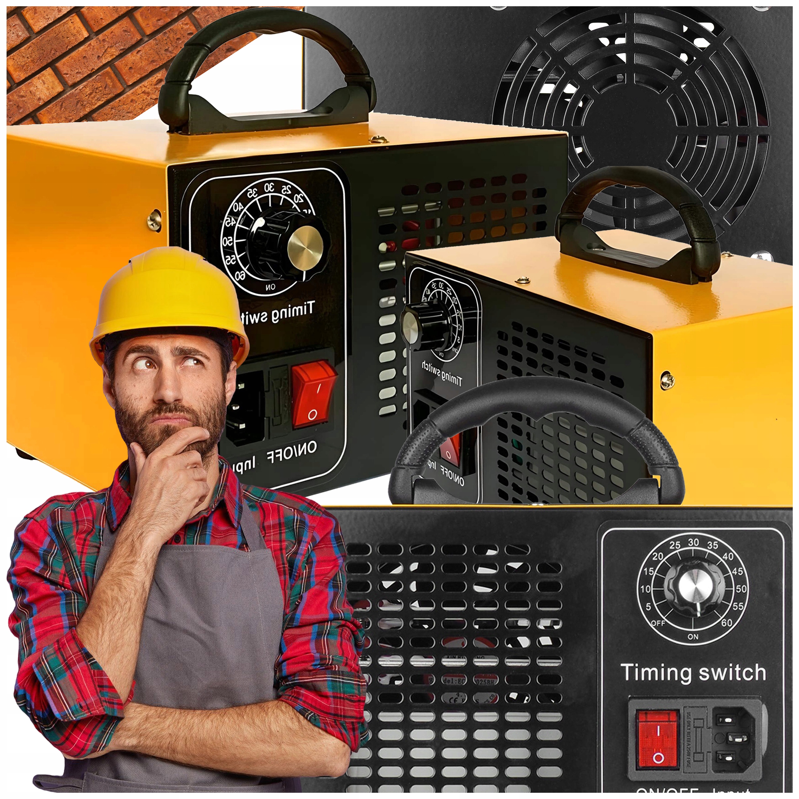 OZONATOR BEZPIECZNY GENERATOR OZONU SKUTECZNY OCZYSZCZACZ 200W 60000 MG/H.