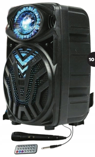 GŁOŚNIK BLUETOOTH BEZPRZEW 8" Z KULĄ ŚWIETLNĄ