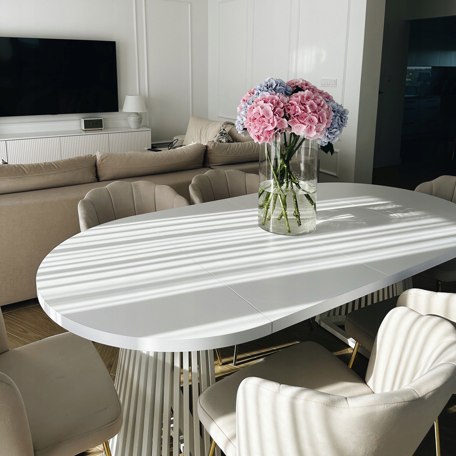 Stół okrągły DOVER 100/200 LAMELE rozkładany loft Funkcje rozkładany