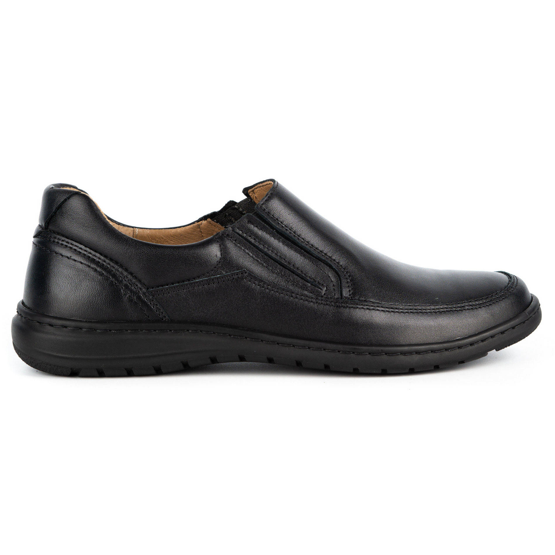 Buty męskie wsuwane skórzane 0115W czarne 40