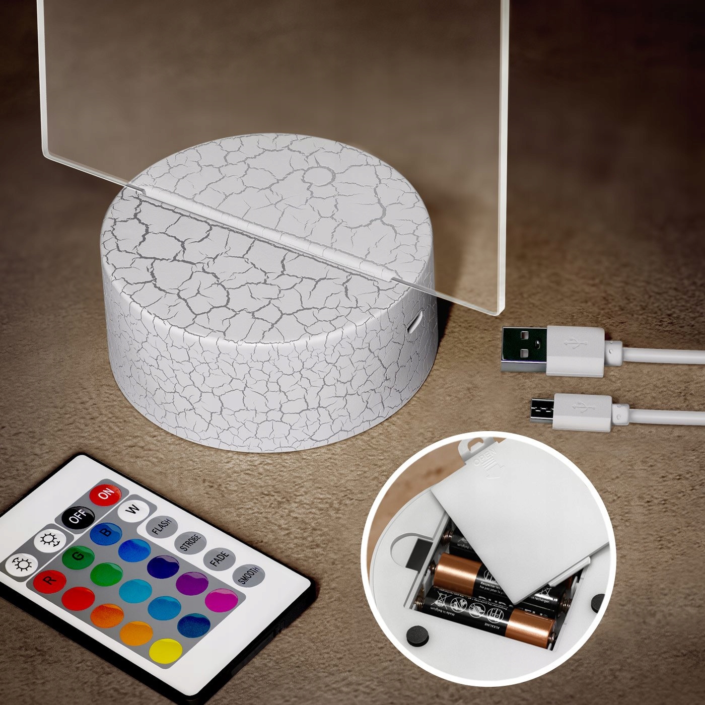 Lampka Nocna LED 3D dla Chłopca Prezent na Komunię Pamiątka Komunii Świętej Zasilanie bateryjne sieciowe