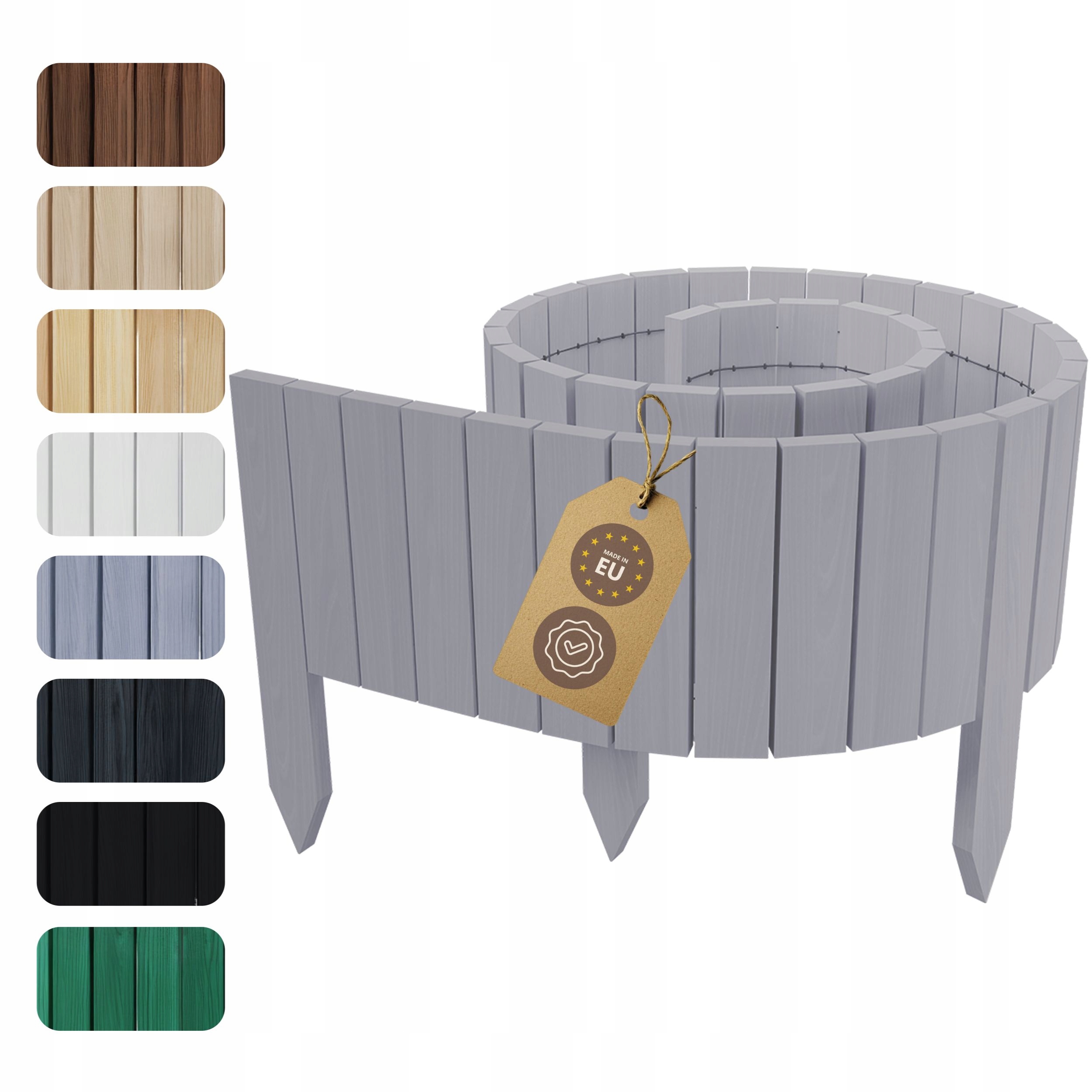 Zahradní Lem Dřevěný plot palisáda Floranica 200 x 20 cm Stříbrný