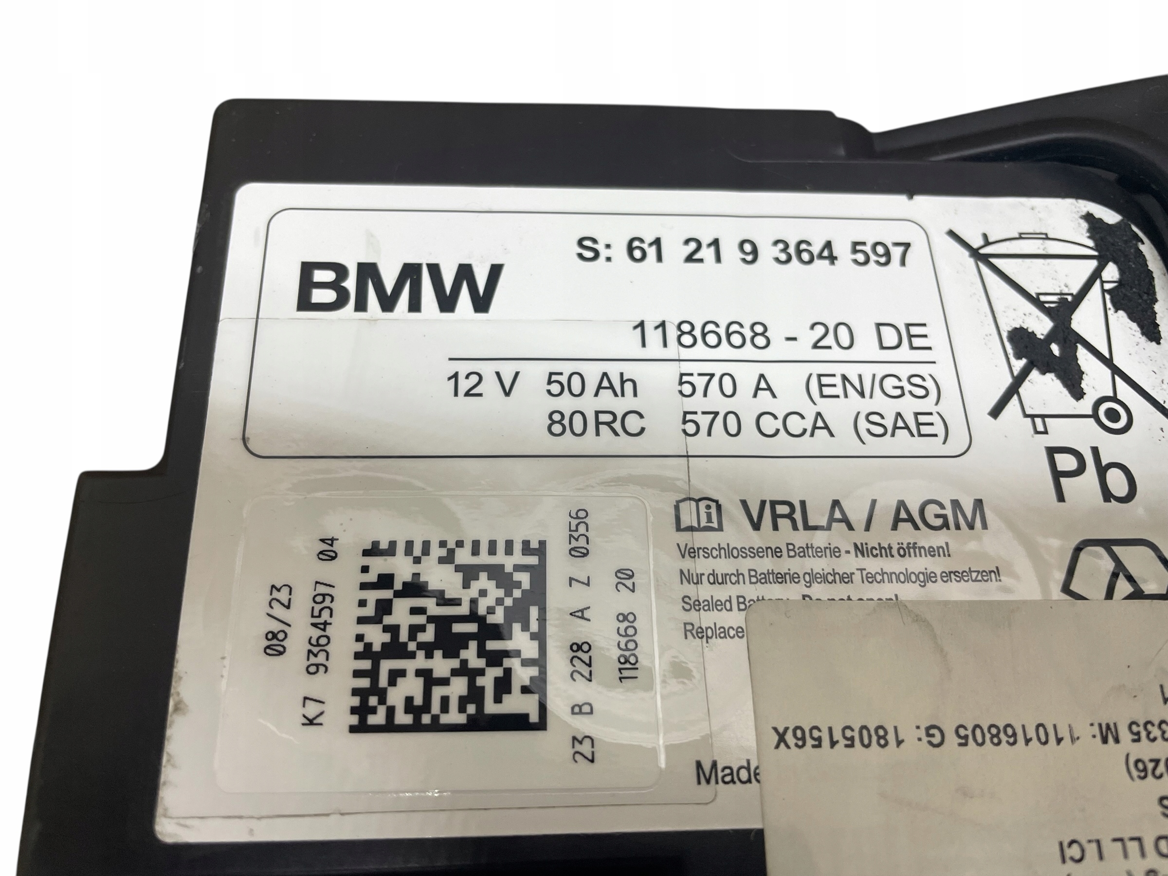 Batteria AGM START-STOP 12V 50AH 570A MINI 2023R Originale