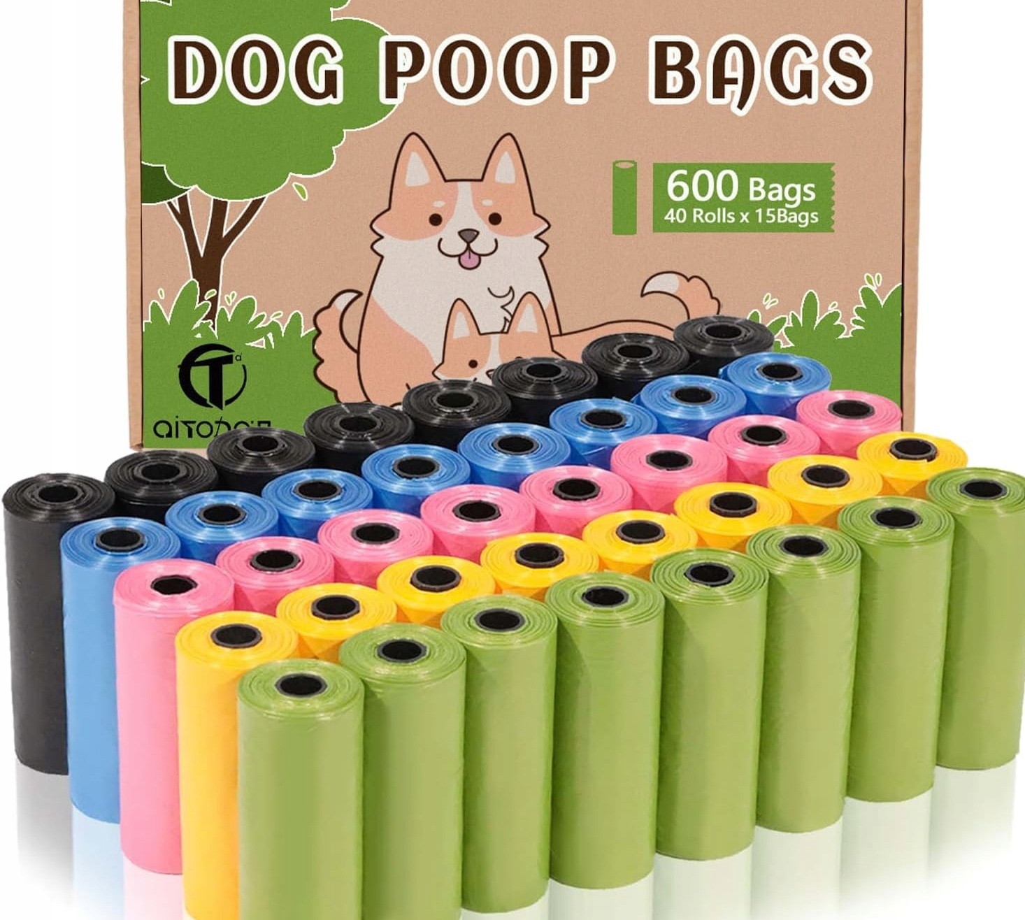 Levně Sáčky Na Psí Exkrementy 600 Ks 40 Rolek Pro Psa Bez Zápachu