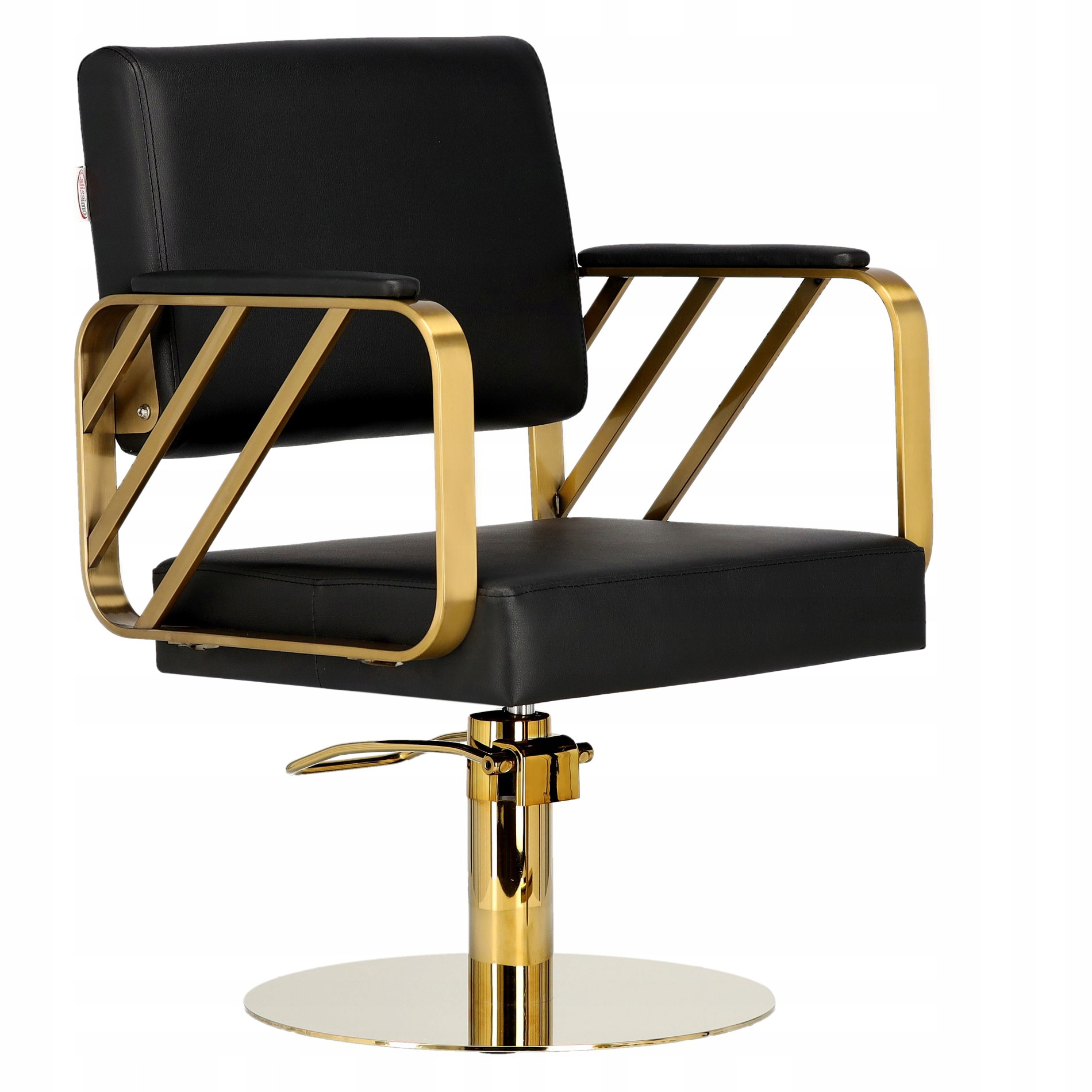 Kadeřnické křeslo Bryson barberský Loft Glamour kadeřnický salon Zlatý
