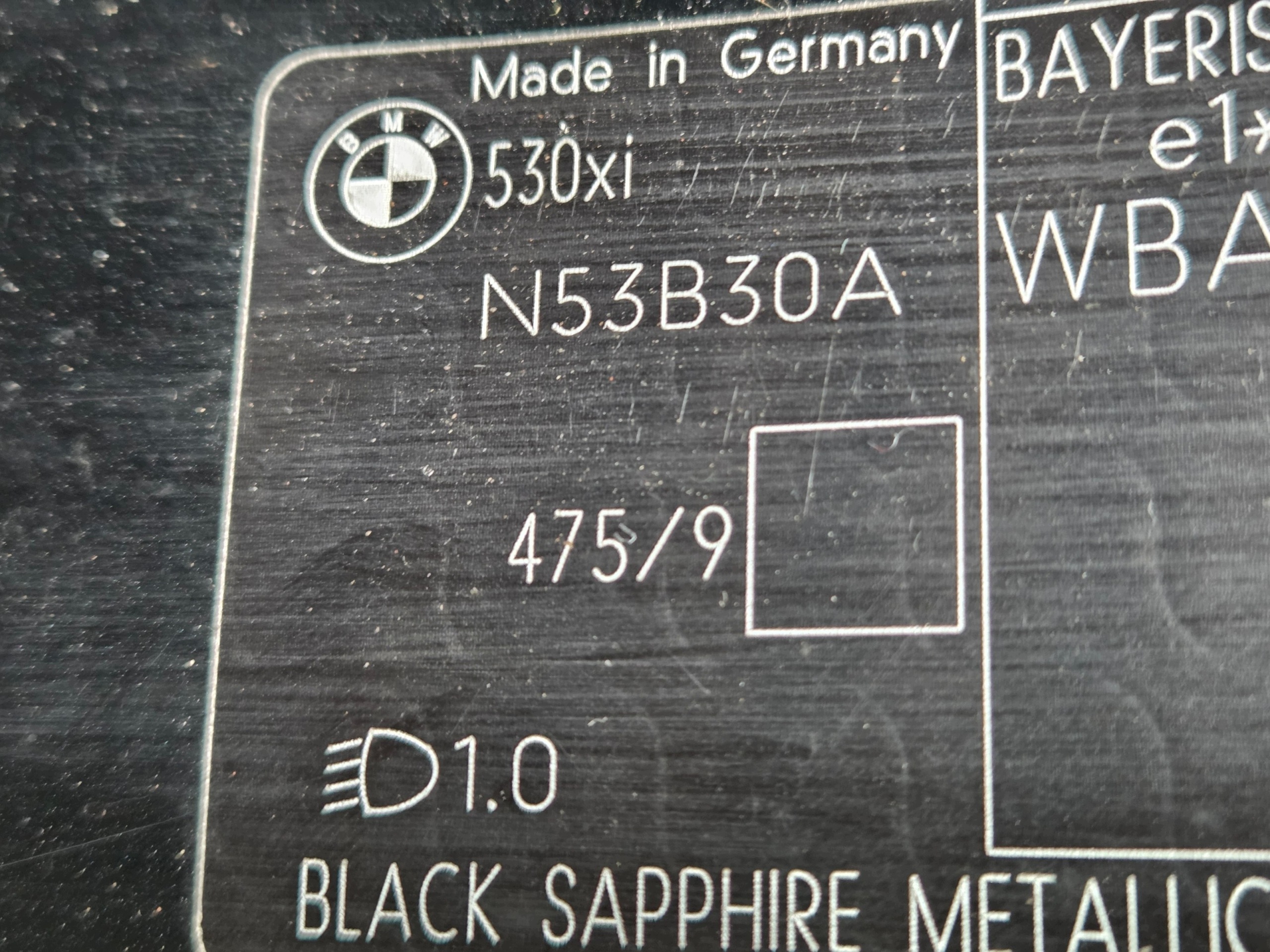 parafango sinistra anteriore BMW E60 E61 BLACK SAPPHIRE