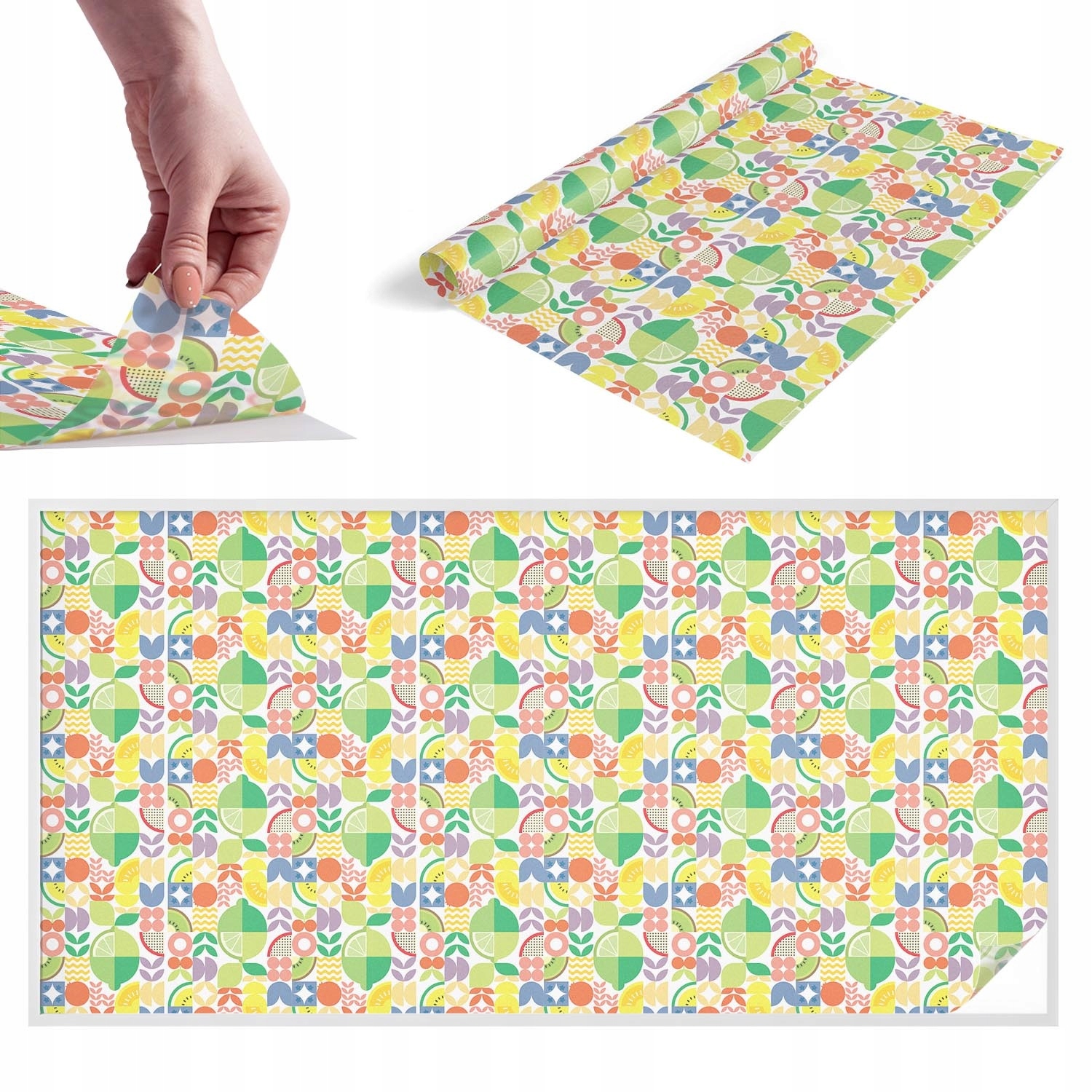 Fólie na skleněné dveře pro oddělení prostoru Barevné ovoce 200 x 100 cm