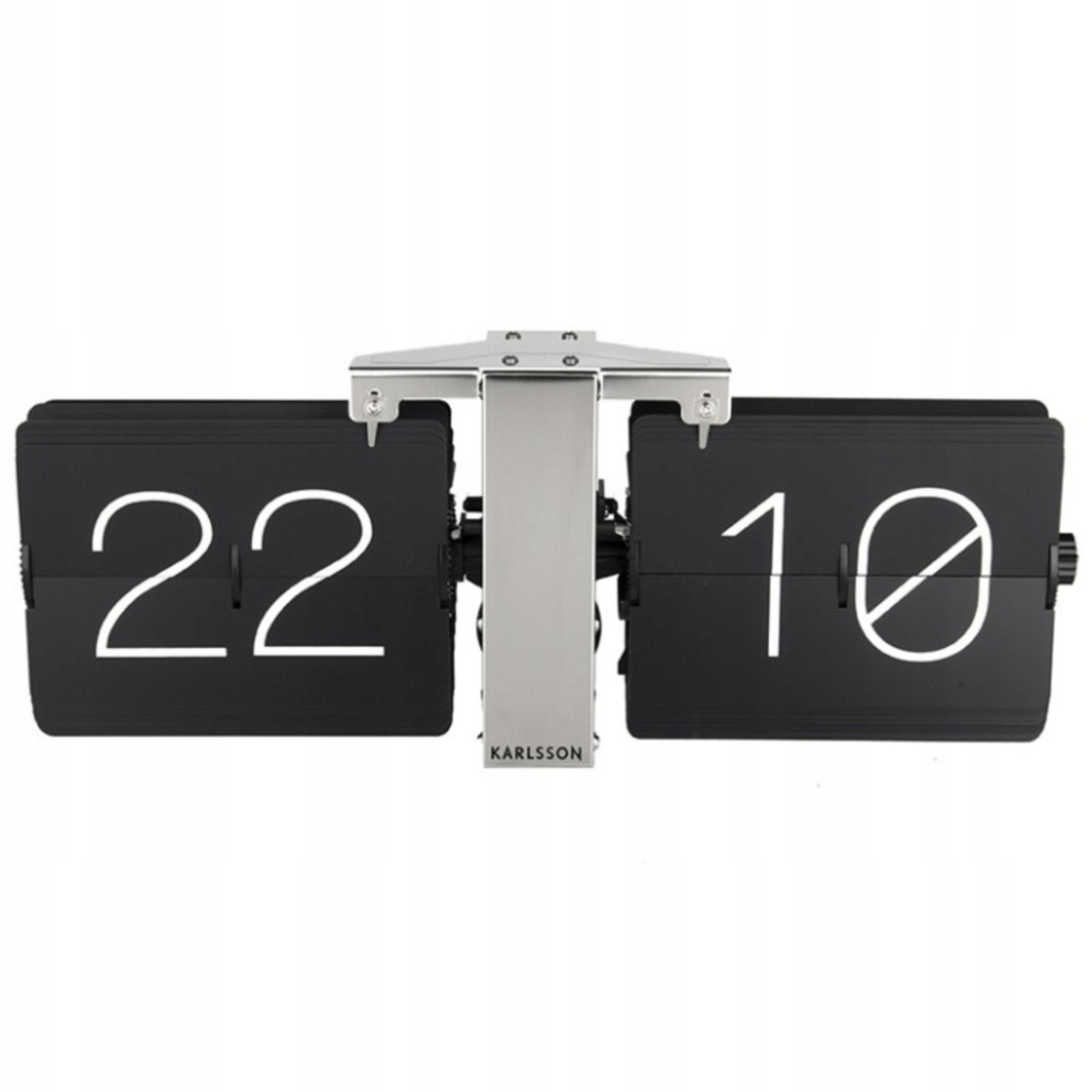 Nástenné stolové klapkové hodiny čierne do obývacej izby, kuchyne loft Flip No Case