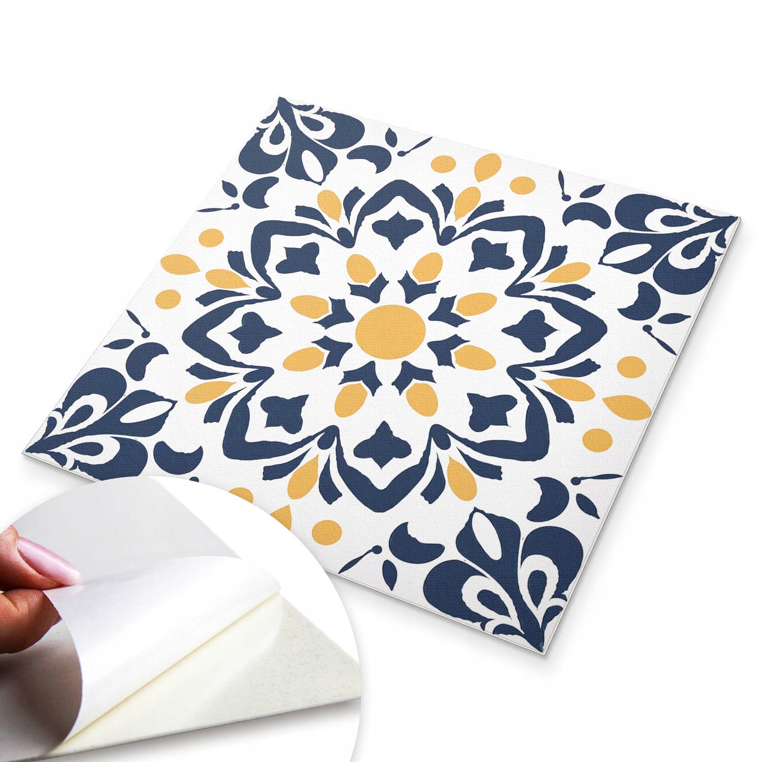 Balíček dlaždic Vinyl Květinová mandala v uměleckém stylu 9 ks 30x30 cm