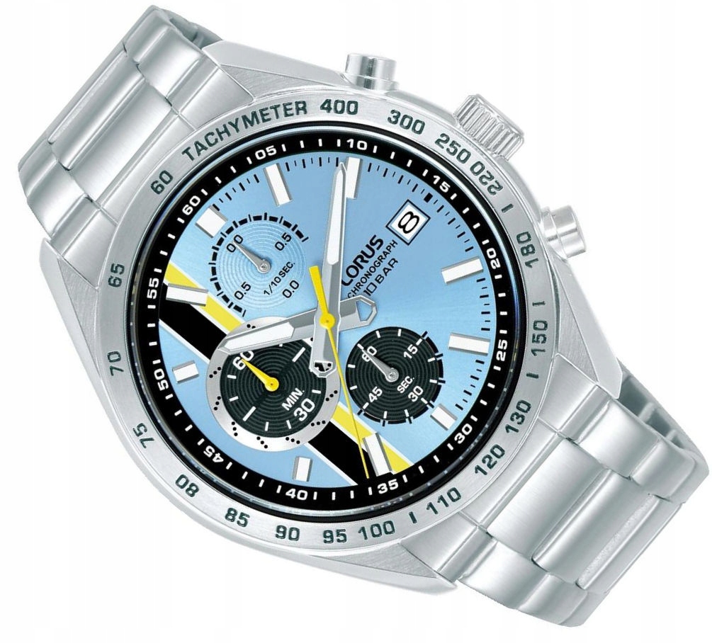 Ocelové Pánské Vodotěsné Sportovní Hodinky Lorus Chronograf RM397JX9 100M