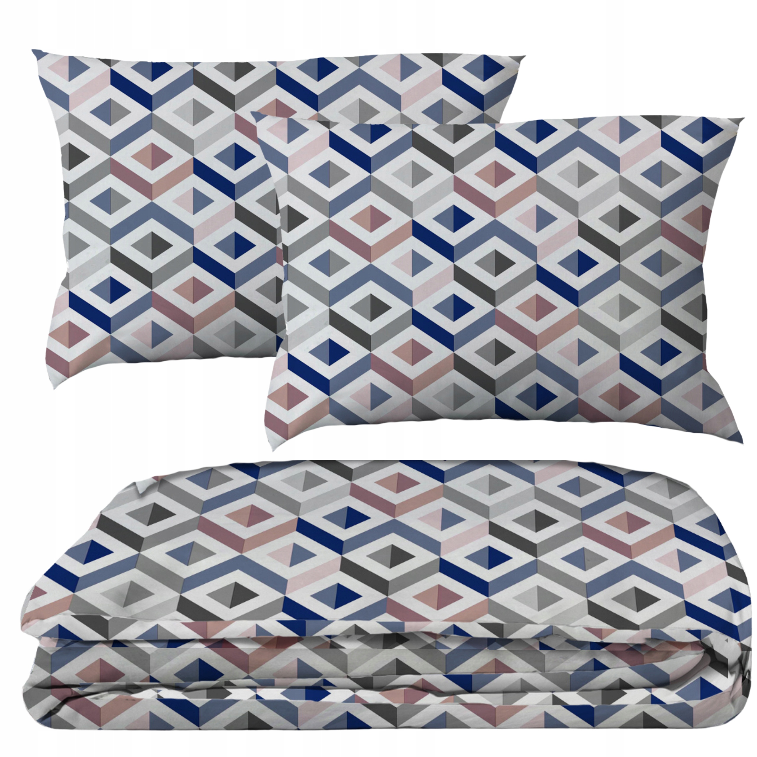 Sada Povlečení 160x200 Bavlna 2 Povlaky 70x80 CM Geometrický Vzor