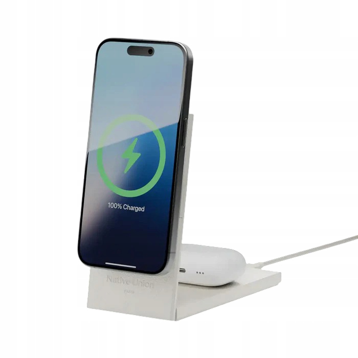 Bezdrátová nabíječka Native Union Rise 2v1 Qi2 15W MagSafe Sandstone (Pískovcová)