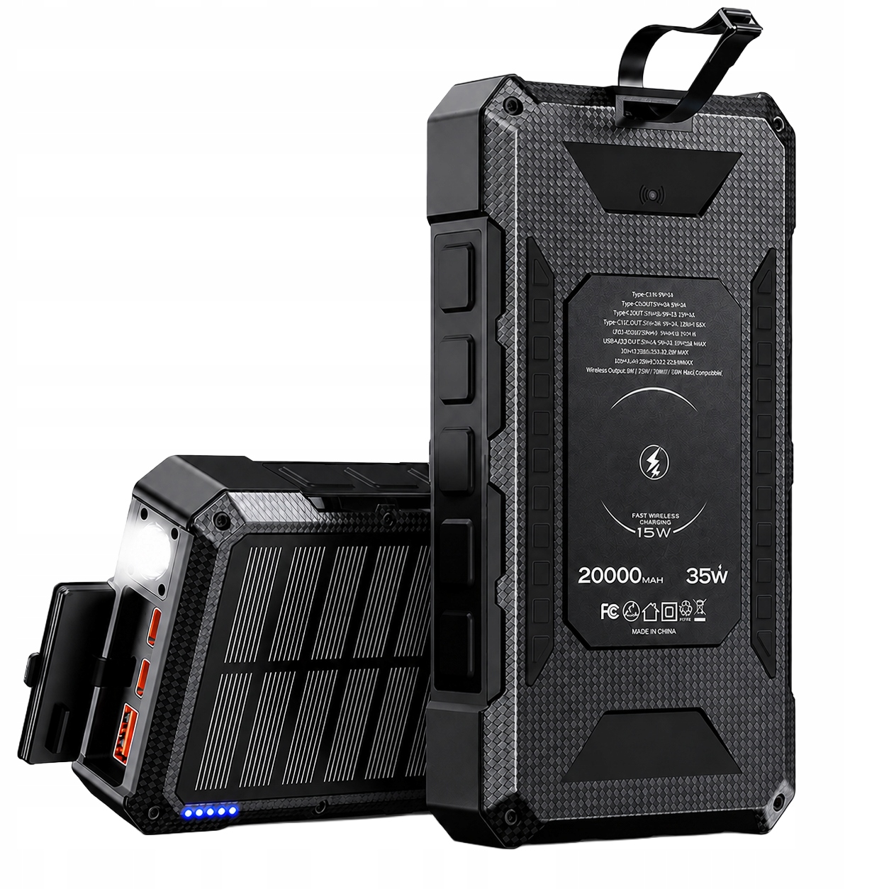 Szybki Solarny Powerbank Power Bank Podróżny Fumo 20000mAh mAh Pd Usb-c 35W