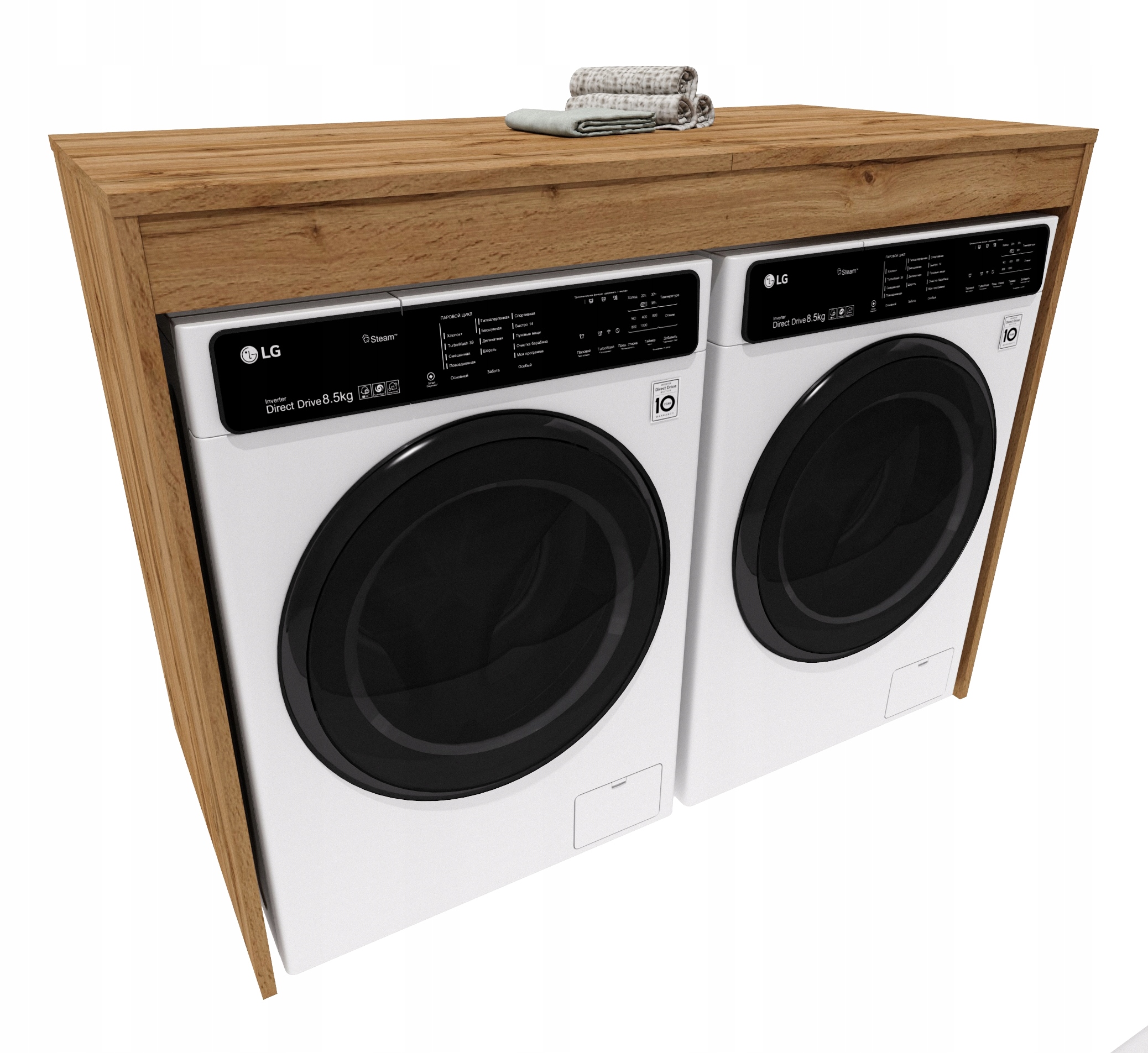 Skříňka pračka sušička regál koupelna zabudovaná úroveň dub wotan dvojitá