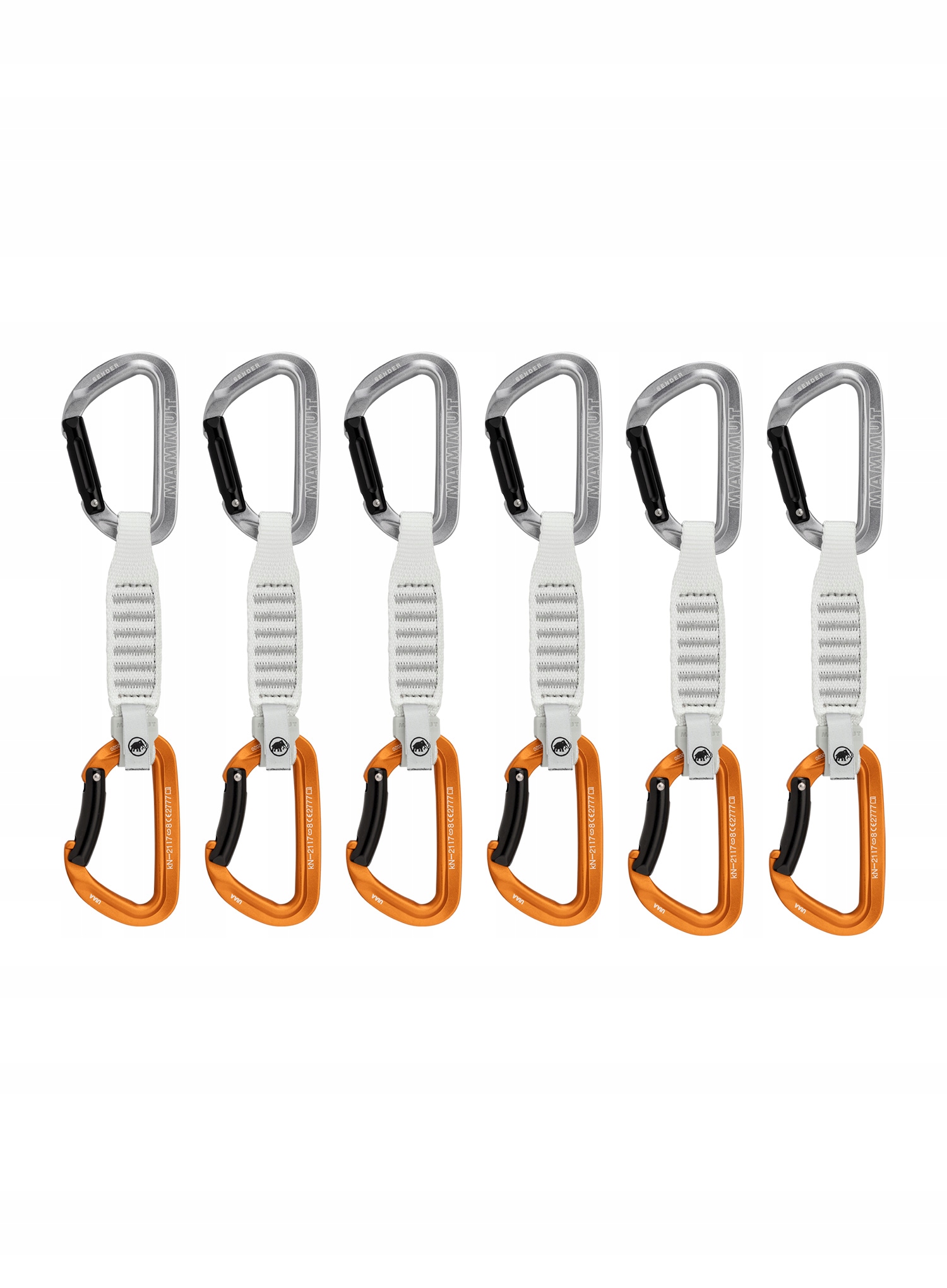 Rychlozatahovací rychlospojky Mammut Sender Expresky 12 cm, 6 kusů lehké