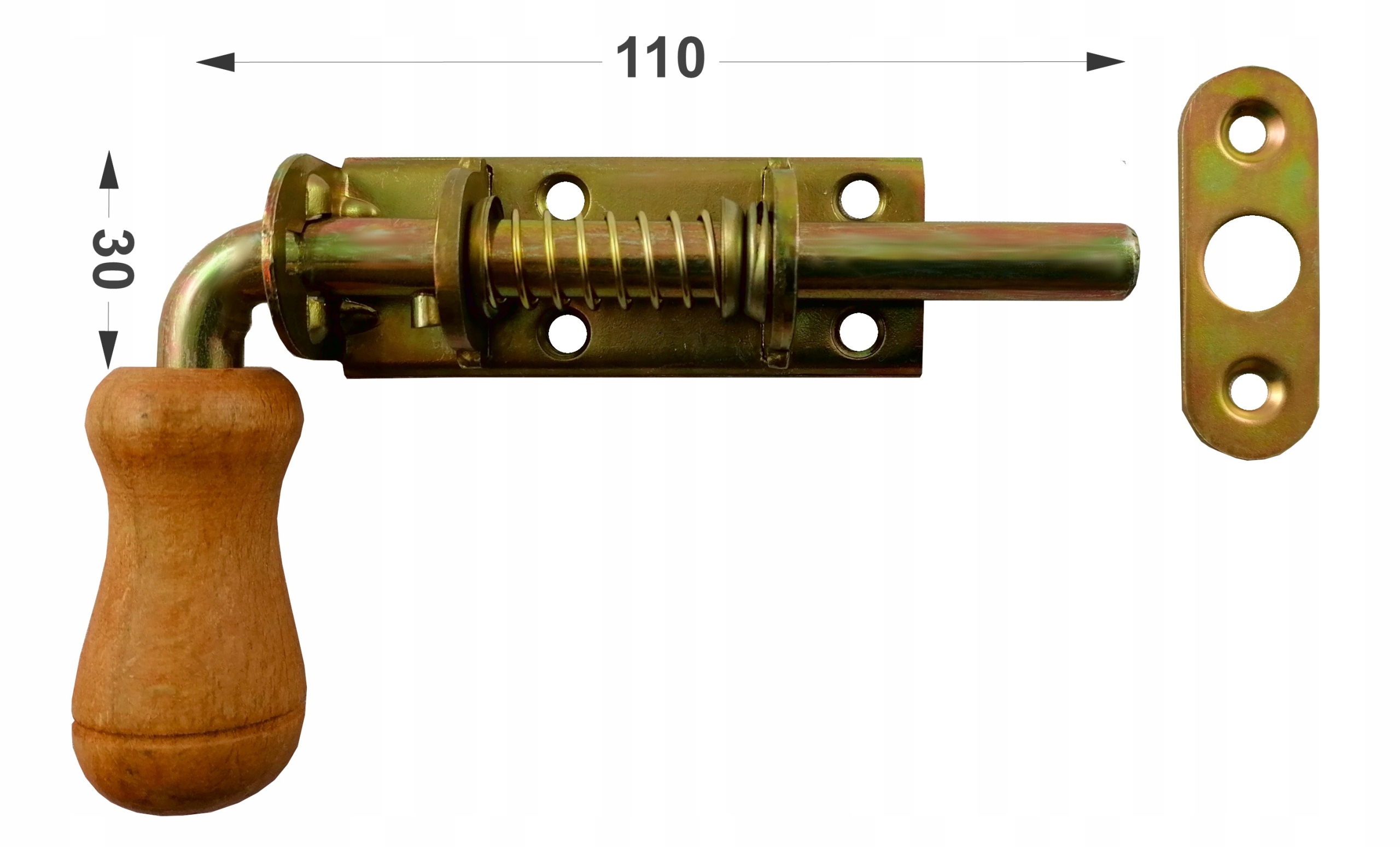 ZASUWA SPRĘŻYNOWA 110DREWNIANA RĄCZKA BRAMA OCYNK EAN (GTIN) 5902188019261
