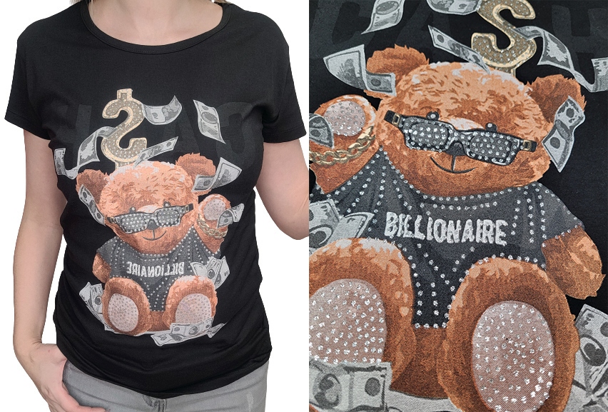 

4 Kolory T-shirt Turecka bawełna M-XL Miś Milioner