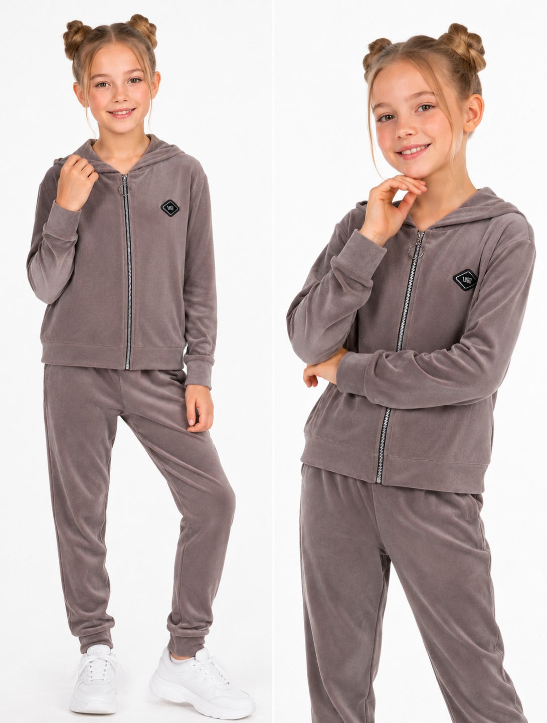 Dres Dziewczęcy 146 Sportowy Welur bluza spodnie Komplet welurowy zestaw