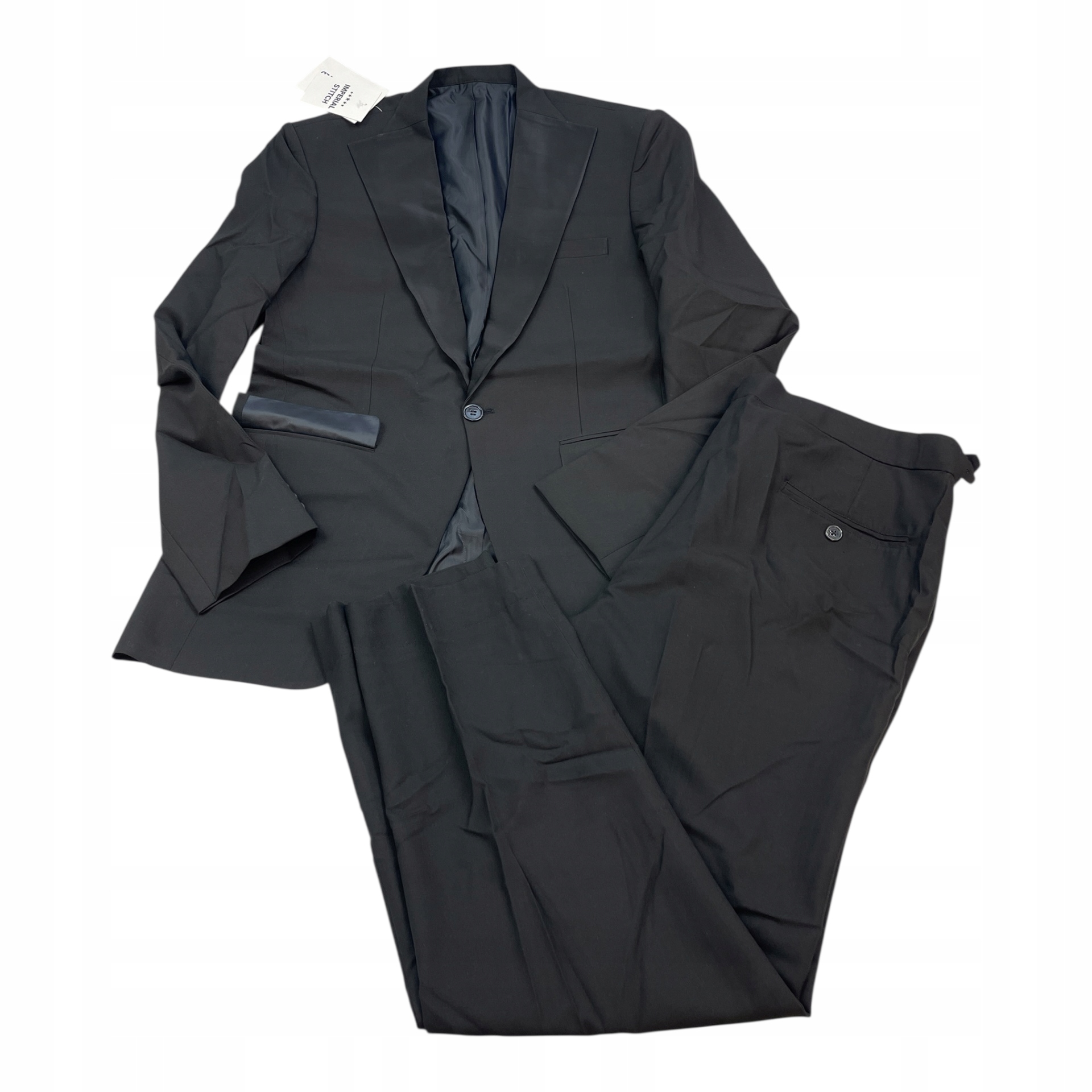 Pánský oblek Imperial Stitch černý velikost S – sako kalhoty