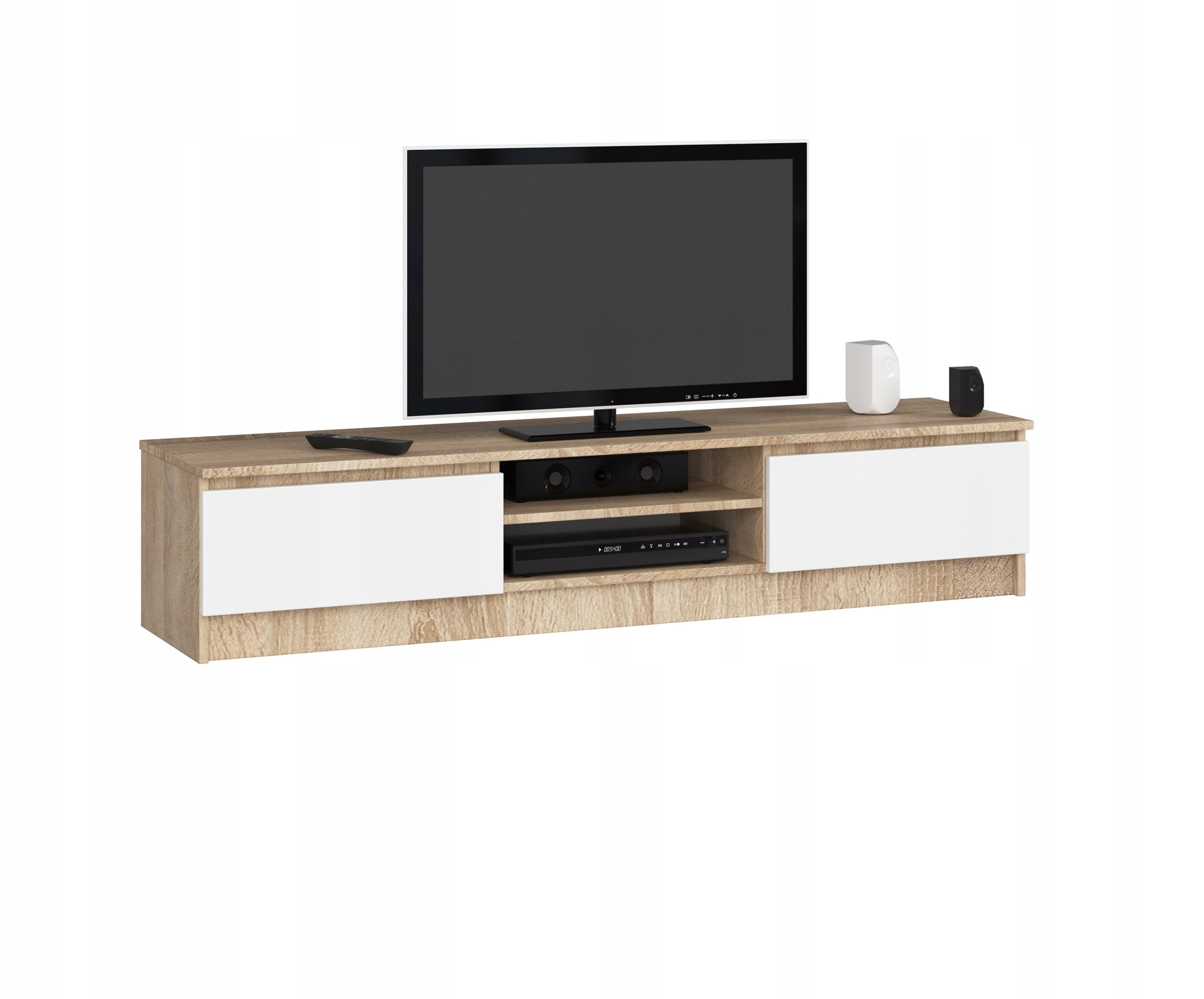 Stolík Rtv 2D1P 160 cm sonoma-biela komoda Akd