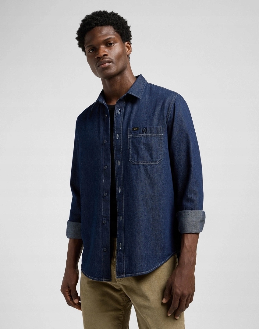 Pánská džínová košile Lee Leesure Shirt Rinse 112370457 XXL