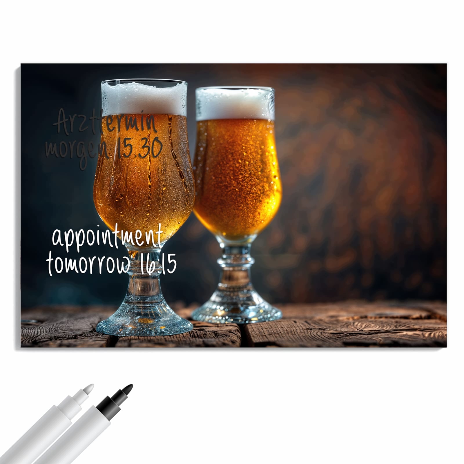 Magnetická tabule Dva Půllitry do piva Dřevo 60 × 40 cm