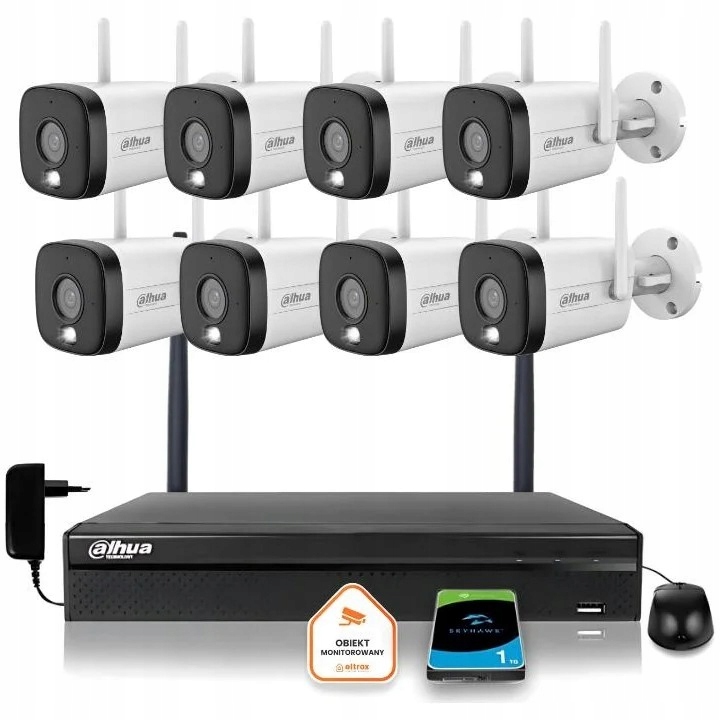 Sada monitorovacej kamery Wifi Ip 8x IPC-HFW1339DTK1-SAW-IL-0280B 3Mpx IR30